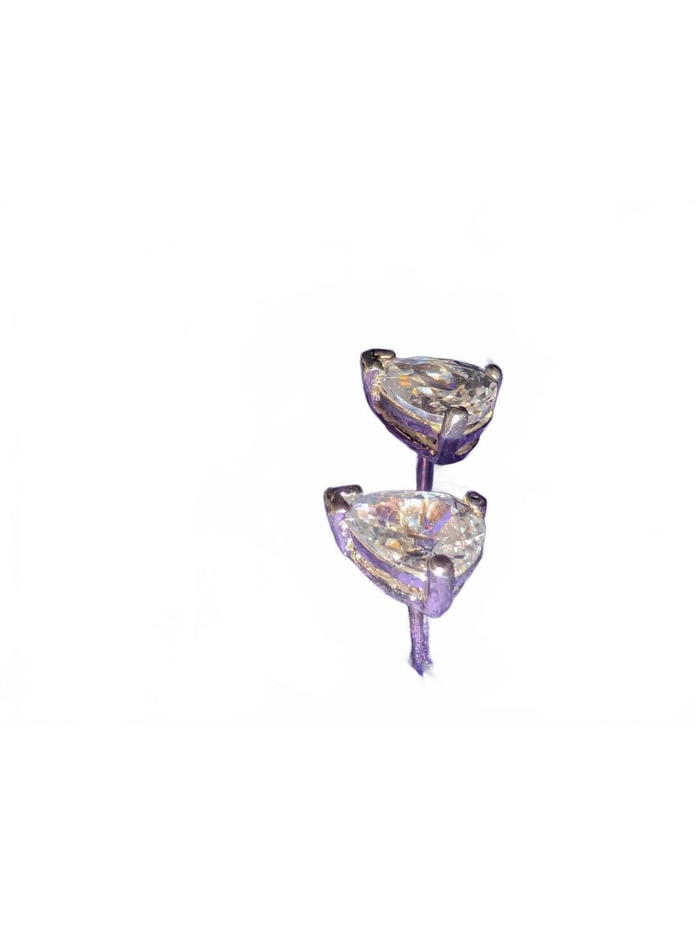 Elegant Pear-Shaped Cubic Zirconia Stud Earrings in Sterling Silver